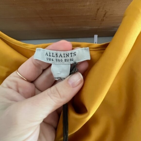ALL SAINTS COWL NECK DRESS - OCHRE - NWT - Picture 4 of 4